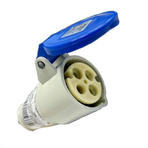 Acoplamento Industrial Femea Steck Newkon 3 Polos+Terra 200V. A 250V. 32A. Azul N4259