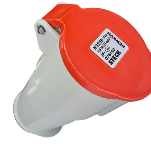 Acoplamento Industrial Femea Steck Newkon 2 Polos+Terra 380V. A 440V. 32A. Vermelho N3259 Acoplamento Industrial Femea Steck Newkon 2 Polos+Terra 380V. A 440V. 32A. Vermelho N3259