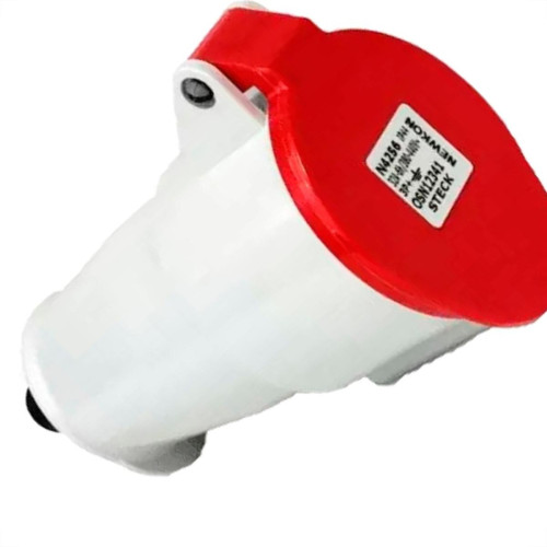 Acoplamento Industrial Femea Steck Newkon 3 Polos+Terra 380V. A 440V. 32A. Vermelho N4256 Acoplamento Industrial Femea Steck Newkon 3 Polos+Terra 380V. A 440V. 32A. Vermelho N4256