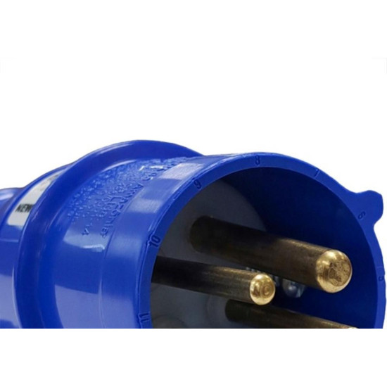 Acoplamento Industrial Macho Steck Newkon 3 Polos+Terra 200V. A 250V. 16A. Azul N4079 Acoplamento Industrial Macho Steck Newkon 3 Polos+Terra 200V. A 250V. 16A. Azul N4079