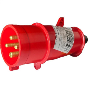 Acoplamento Industrial Macho Steck Newkon 3 Polos+Terra 380V. A 440V. 32A. Vermelho N4276