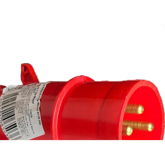 Acoplamento Industrial Macho Steck Newkon 3 Polos+Terra 380V. A 440V. 32A. Vermelho N4276