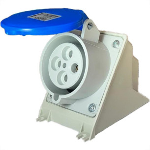 Tomada Industrial Sobrepor Steck Newkon 3 Polos+Terra 200V. A 250V. 16A. Azul - N4009