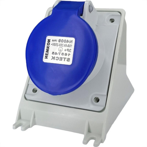 Tomada Industrial Sobrepor Steck Newkon 3 Polos+Terra 200V. A 250V. 16A. Azul - N4009 Tomada Industrial Sobrepor Steck Newkon 3 Polos+Terra 200V. A 250V. 16A. Azul - N4009