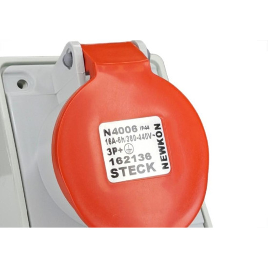 Tomada Industrial Sobrepor Steck Newkon 3 Polos+Terra 380V. A 440V. 16A. Vermelha - N4006 Tomada Industrial Sobrepor Steck Newkon 3 Polos+Terra 380V. A 440V. 16A. Vermelha - N4006