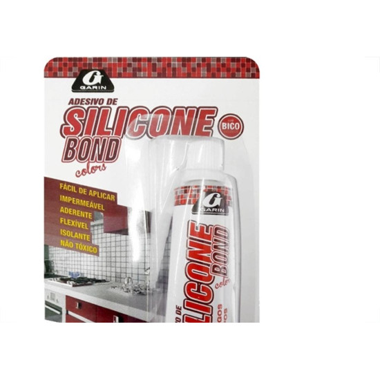 Silicone Bond Garin Bisnaga Branco 50G Blister - Kit C/12 Pecas