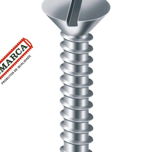 Parafuso Auto Atarraxante Chata Fenda Jomarca 4,2 X 13 - Kit C/5 Centos
