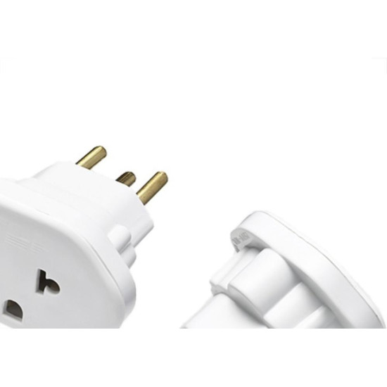 Pino Adaptador Flp Universal 2 Polos+Terra 10A. Branco - Kit C/10 Pecas