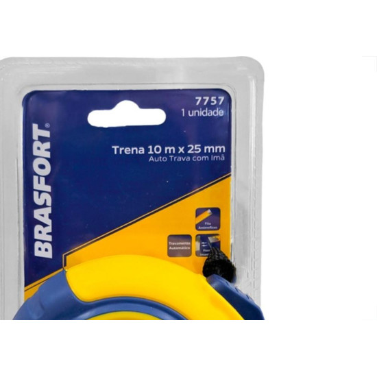 Trena Brasfort Emborrachada Auto Trava E Ima 10Mx25Mm - 7757 Trena Brasfort Emborrachada Auto Trava E Ima 10Mx25Mm - 7757