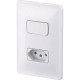 Conjunto Pial Zeffia Modulo Com Placa 1 Simples + 1 Tomada 2P+T. - 0112 Conjunto Pial Zeffia Modulo Com Placa 1 Simples + 1 Tomada 2P+T. - 0112