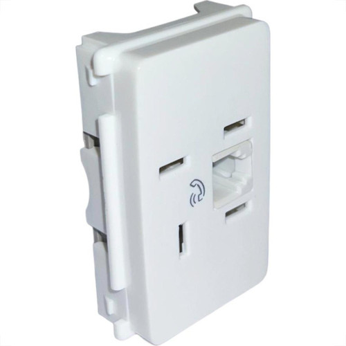 Modulo Pial Zeffia Tomada Telebras + Rj11 Branco - 680155 Modulo Pial Zeffia Tomada Telebras + Rj11 Branco - 680155