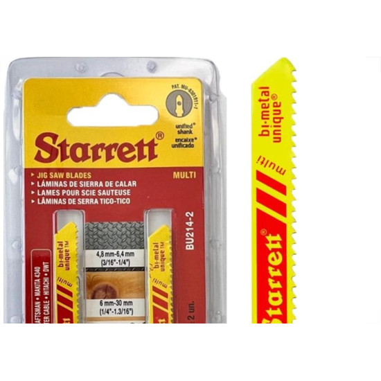 Serra Tico-Tico Lamina Starrett Multi Bi-Metal Com 2 Pecas Bu214-2 - 50Mm - 14T Serra Tico-Tico Lamina Starrett Multi Bi-Metal Com 2 Pecas Bu214-2 - 50Mm - 14T