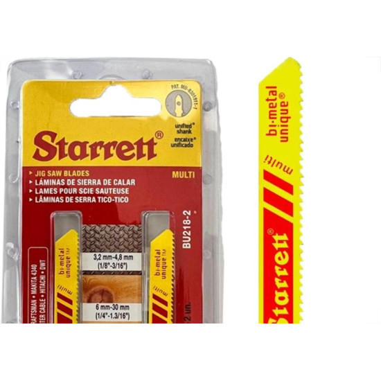 Serra Tico-Tico Lamina Starrett Multi Bi-Metal Com 2 Pecas Bu218-2 - 50Mm - 18T Serra Tico-Tico Lamina Starrett Multi Bi-Metal Com 2 Pecas Bu218-2 - 50Mm - 18T