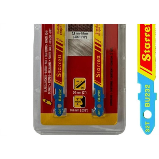 Serra Tico-Tico Lamina Starrett Metal Bi-Metal Com 2 Pecas Bu232-2 - 50Mm - 32T Serra Tico-Tico Lamina Starrett Metal Bi-Metal Com 2 Pecas Bu232-2 - 50Mm - 32T