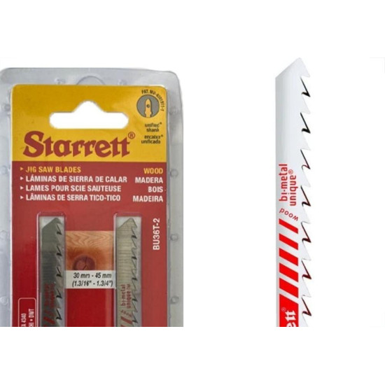 Serra Tico-Tico Lamina Starrett Madeira Bi-Metal Com 2 Pecas Bu36T-2 - 75Mm - 6T Serra Tico-Tico Lamina Starrett Madeira Bi-Metal Com 2 Pecas Bu36T-2 - 75Mm - 6T