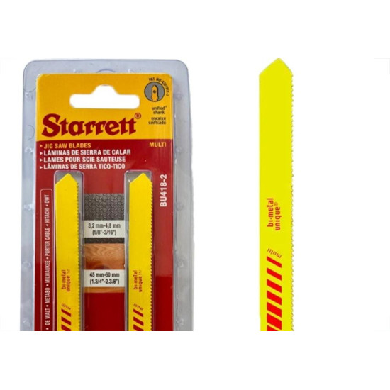 Serra Tico-Tico Lamina Starrett Multi Bi-Metal Com 2 Pecas Bu418-2 - 100Mm - 18T Serra Tico-Tico Lamina Starrett Multi Bi-Metal Com 2 Pecas Bu418-2 - 100Mm - 18T