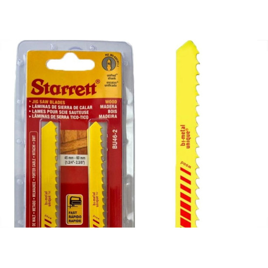 Serra Tico-Tico Lamina Starrett Madeira Bi-Metal Com 2 Pecas Bu46-2 - 100Mm - 6T Serra Tico-Tico Lamina Starrett Madeira Bi-Metal Com 2 Pecas Bu46-2 - 100Mm - 6T
