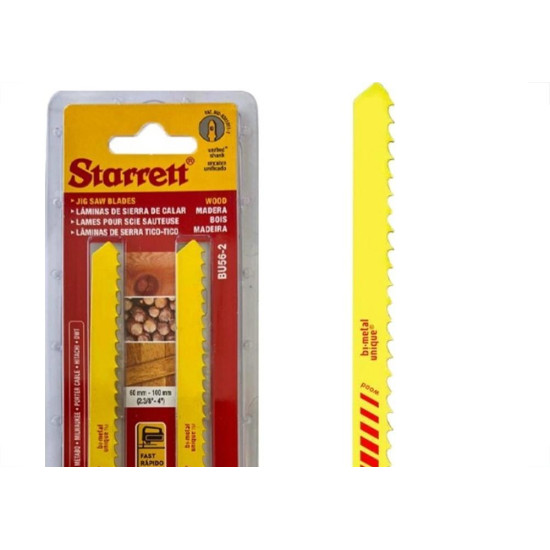 Serra Tico-Tico Lamina Starrett Madeira Bi-Metal Com 2 Pecas Bu56-2 - 125Mm - 6T Serra Tico-Tico Lamina Starrett Madeira Bi-Metal Com 2 Pecas Bu56-2 - 125Mm - 6T
