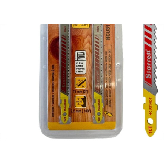 Serra Tico-Tico Lamina Starrett Madeira Bi-Metal Com 2 Pecas Hcu310Dt-2 - 75Mm - 10T Serra Tico-Tico Lamina Starrett Madeira Bi-Metal Com 2 Pecas Hcu310Dt-2 - 75Mm - 10T