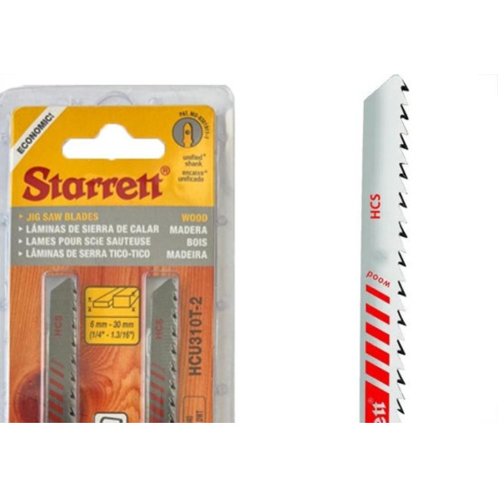 Serra Tico-Tico Lamina Starrett Madeira Bi-Metal Com 2 Pecas Hcu310T-2 - 75Mm - 10T