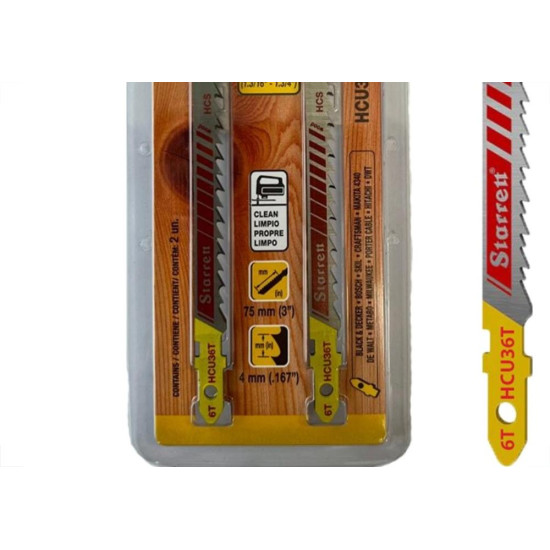 Serra Tico-Tico Lamina Starrett Madeira Bi-Metal Com 2 Pecas Hcu36T-2 - 75Mm - 6T Serra Tico-Tico Lamina Starrett Madeira Bi-Metal Com 2 Pecas Hcu36T-2 - 75Mm - 6T