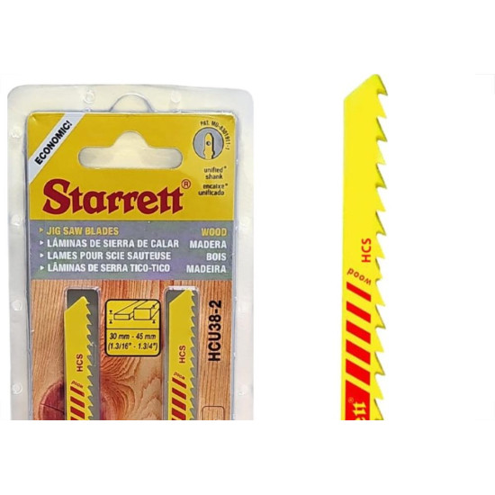Serra Tico-Tico Lamina Starrett Madeira Bi-Metal Com 2 Pecas Hcu38-2 - 75Mm - 8T