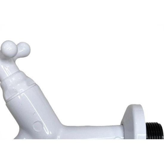 Torneira Tanque Abs Viqua Maruja C-33 - 10Cm - 1/2'' E 3/4'' Branca Com Bico