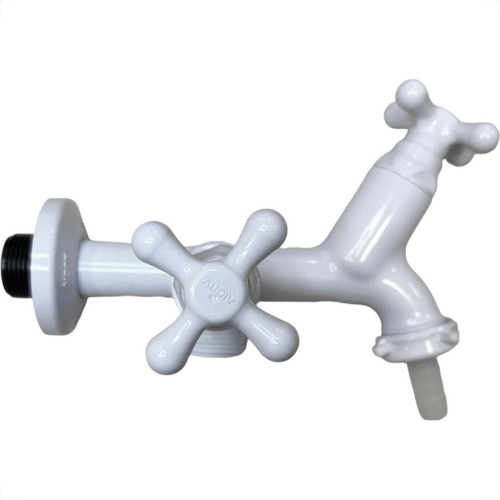 Torneira Maquina De Lavar/Tanque Abs Viqua Maruja - C-33 - 1/2''E 3/4'' Branca