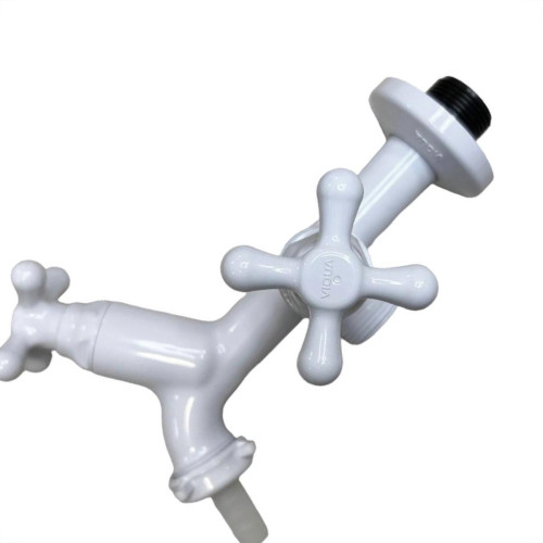 Torneira Maquina De Lavar/Tanque Abs Viqua Maruja - C-33 - 1/2''E 3/4'' Branca