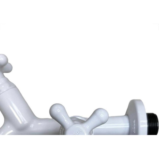 Torneira Maquina De Lavar/Tanque Abs Viqua Maruja - C-33 - 1/2''E 3/4'' Branca