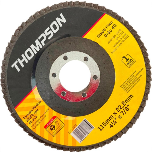 Disco Flap Thompson 4.1/2'' - Grao 40 Disco Flap Thompson 4.1/2'' - Grao 40