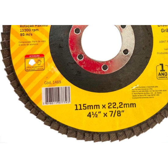 Disco Flap Thompson 4.1/2'' - Grao 80 Disco Flap Thompson 4.1/2'' - Grao 80
