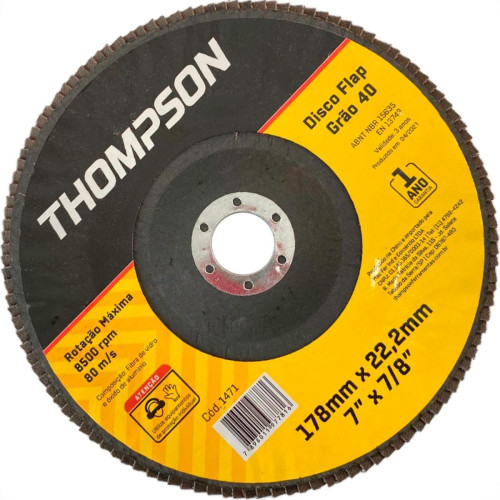 Disco Flap Thompson 7'' - Grao 40 Disco Flap Thompson 7'' - Grao 40