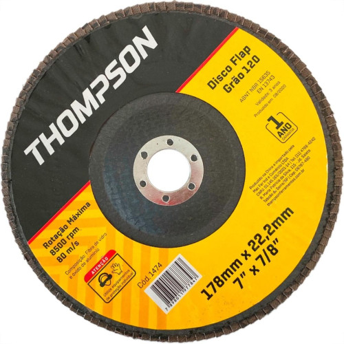 Disco Flap Thompson 7'' - Grao 120 Disco Flap Thompson 7'' - Grao 120