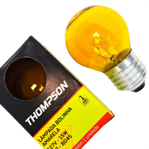 Lampada Colorida Thompson 15Wx127V. Amarela - Kit C/10 Pecas Lampada Colorida Thompson 15Wx127V. Amarela - Kit C/10 Pecas