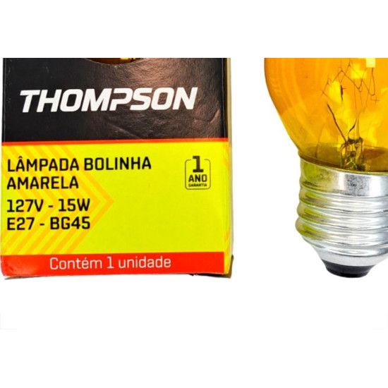 Lampada Colorida Thompson 15Wx127V. Amarela - Kit C/10 Pecas Lampada Colorida Thompson 15Wx127V. Amarela - Kit C/10 Pecas