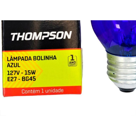 Lampada Colorida Thompson 15Wx127V. Azul - Kit C/10 Pecas Lampada Colorida Thompson 15Wx127V. Azul - Kit C/10 Pecas
