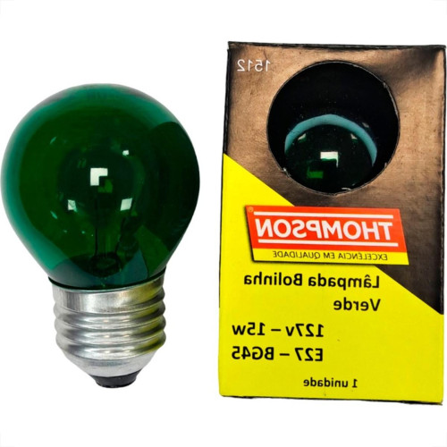 Lampada Colorida Thompson 15Wx127V. Verde - Kit C/10 Pecas Lampada Colorida Thompson 15Wx127V. Verde - Kit C/10 Pecas