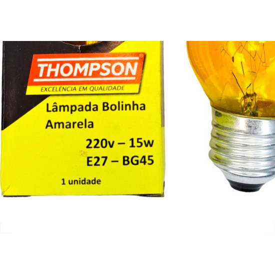Lampada Colorida Thompson 15Wx220V. Amarela - Kit C/10 Pecas Lampada Colorida Thompson 15Wx220V. Amarela - Kit C/10 Pecas