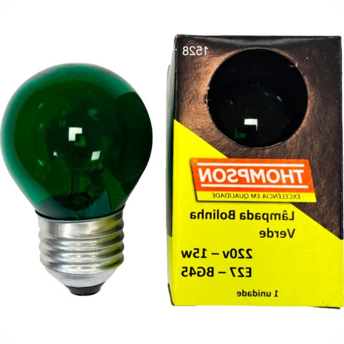 Lampada Colorida Thompson 15Wx220V. Verde - Kit C/10 Pecas Lampada Colorida Thompson 15Wx220V. Verde - Kit C/10 Pecas