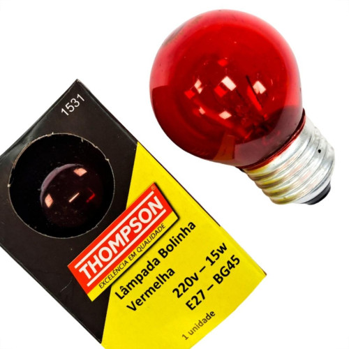 Lampada Colorida Thompson 15Wx220V. Vermelha - Kit C/10 Pecas Lampada Colorida Thompson 15Wx220V. Vermelha - Kit C/10 Pecas