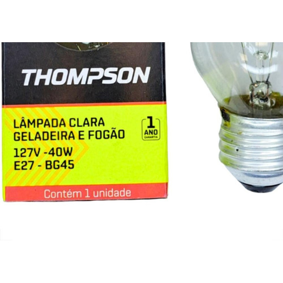 Lampada Para Geladeira/Fogao/Lustre Thompson 40Wx127V. Clara - Kit C/10 Pecas Lampada Para Geladeira/Fogao/Lustre Thompson 40Wx127V. Clara - Kit C/10 Pecas