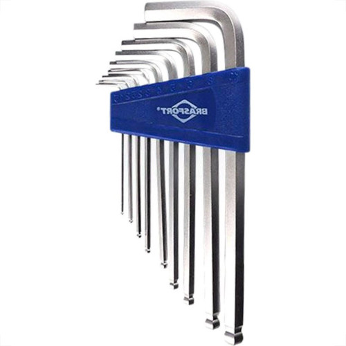 Chave Allen Jogo Brasfort Abaulada 1,5 A 10Mm Com 9 Pecas - 7830 Chave Allen Jogo Brasfort Abaulada 1,5 A 10Mm Com 9 Pecas - 7830