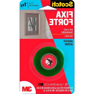 Fita Dupla Face 3M Fixa Forte Transparente 24Mm X 2M - 1 Kg