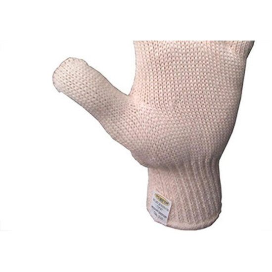 Luva Malha Trico Acrilon Simples Branca Cartela - Kit C/10 Pecas