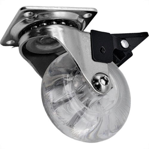 Rodizio Silicone Jomarca Base Giratoria Com Trava 50Mm Rodizio Silicone Jomarca Base Giratoria Com Trava 50Mm