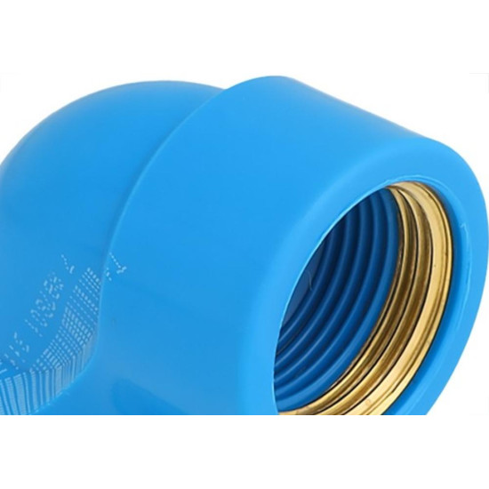 Joelho Azul Com Bucha Latao Krona 25Mm X 1/2'' - Kit C/20 Pecas