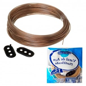 Varal De Aco Revestido Pvc Unifio 1,65Mm Com 15M - Kit C/12 Pecas