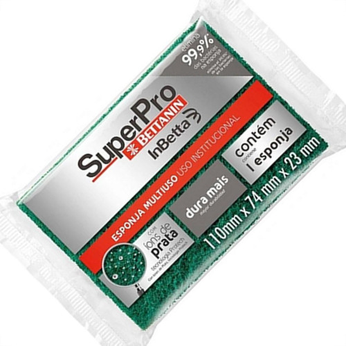 Esponja Dupla Face Multiuso Superpro Betanin - Kit C/10 Pecas Esponja Dupla Face Multiuso Superpro Betanin - Kit C/10 Pecas