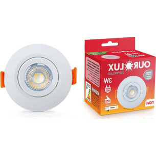 Spot Com Lampada Dicroica Led Ourolux 3W. Redondo Branco 6400K.